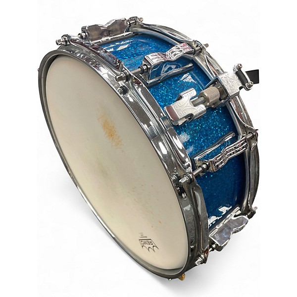 Used Ludwig 14X4.5 LEGACY MAPLE SNARE BLUE SPARKLE Drum