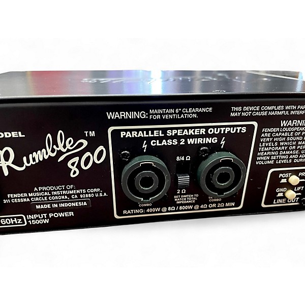 Used Fender Rumble 800 Bass Amp Head