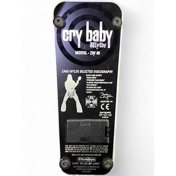 Used Dunlop ZW45 Zakk Wylde Signature Cry Baby Wah Effect Pedal