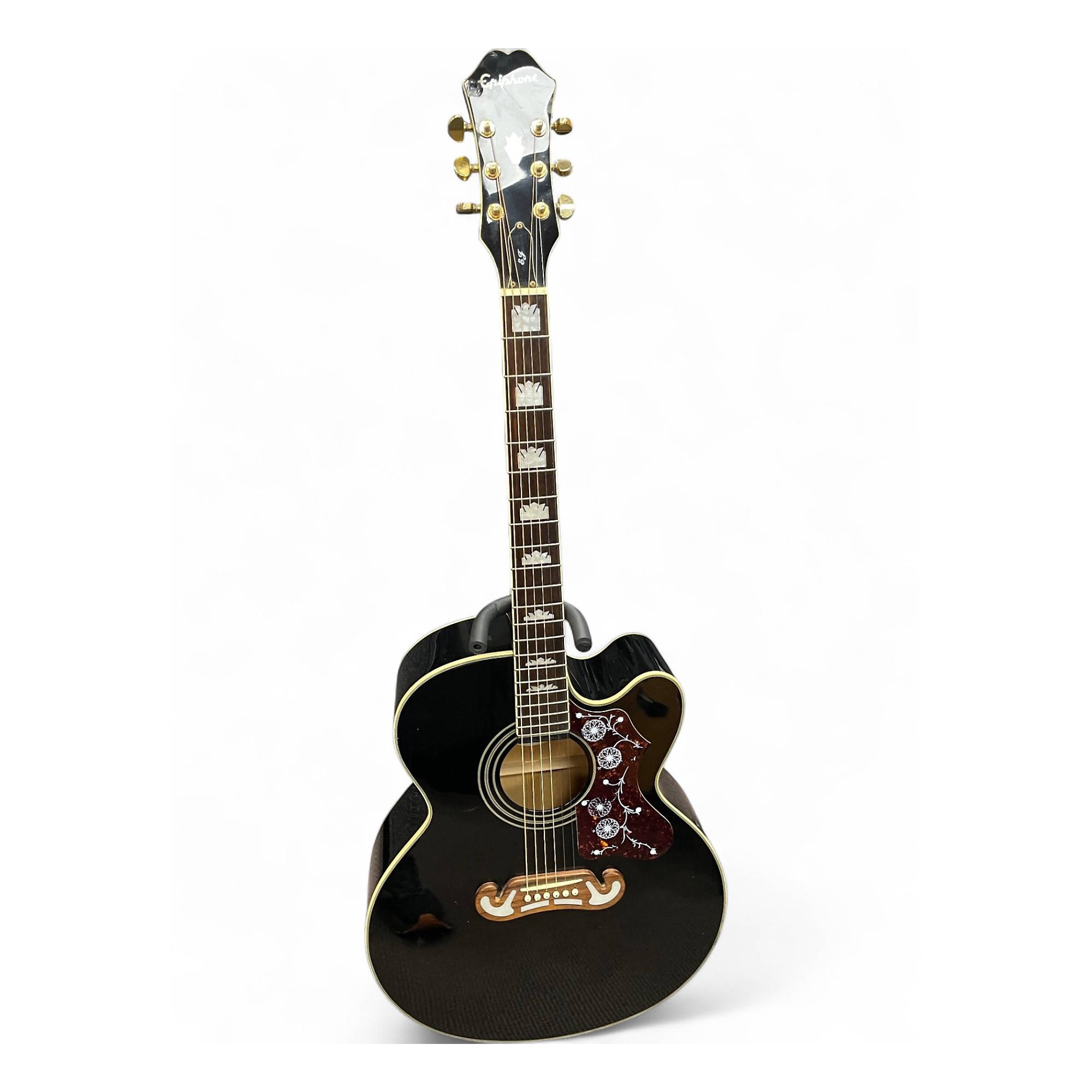 ギター epiphone ej-200ce Used Epiphone EJ200CE Black Acoustic Electric Guitar Black