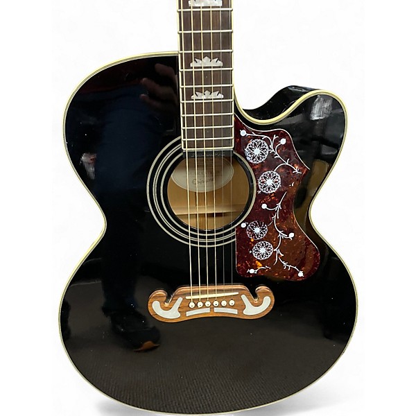 Used Epiphone EJ200CE Black Acoustic Electric Guitar Black