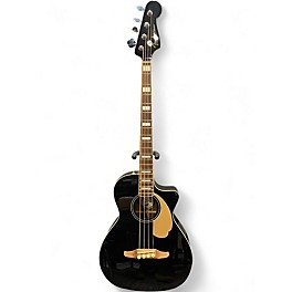Used Fender Kingman Acoustic Electric Bass Black Acoustic Bass Guitar