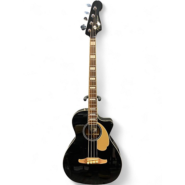Used Fender Kingman Acoustic Electric Bass Black Acoustic Bass Guitar