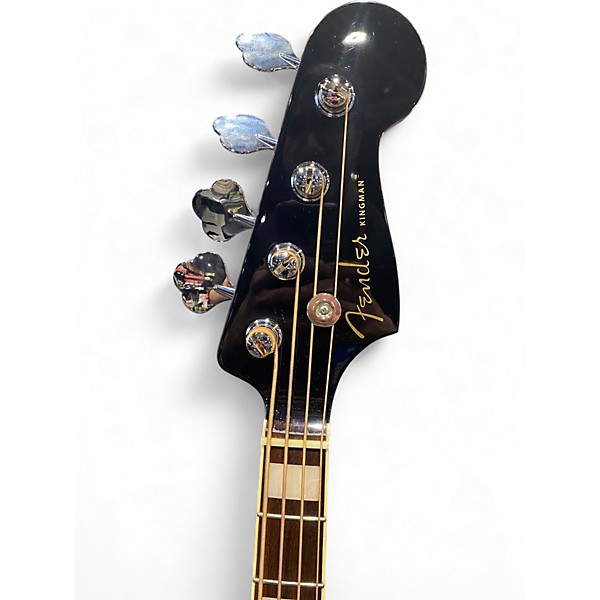 Used Fender Kingman Acoustic Electric Bass Black Acoustic Bass Guitar