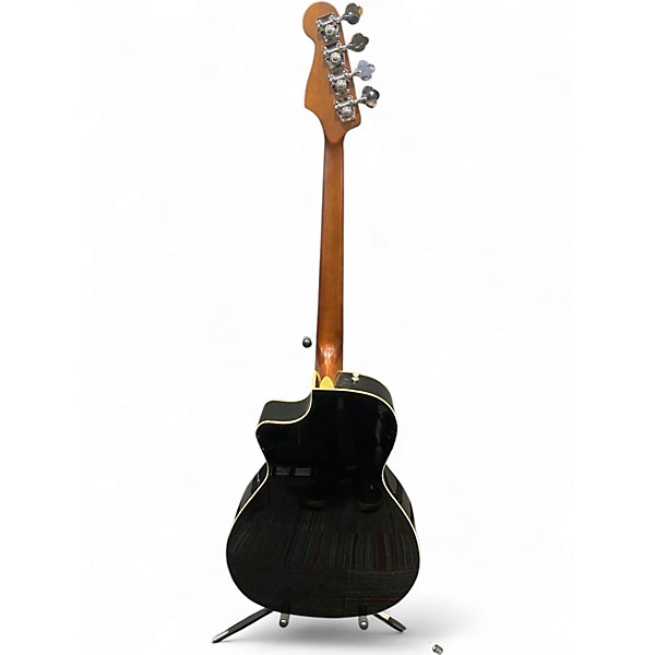 Used Fender Kingman Acoustic Electric Bass Black Acoustic Bass Guitar