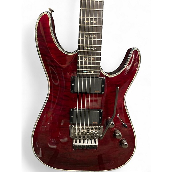 Used Schecter Guitar Research Hellraiser C1 Floyd Rose Red Solid Body Electric Guitar