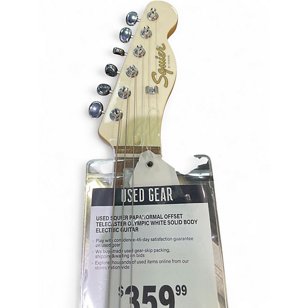 Used Squier Paranormal offset telecaster Olympic White Solid Body Electric Guitar