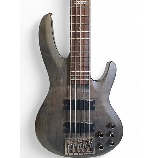 Used ESP LTD B205SM 5 String Trans Black Electric Bass Guitar