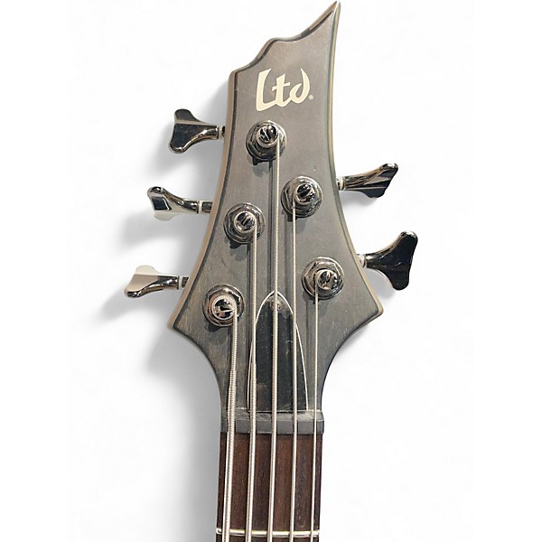 Used ESP LTD B205SM 5 String Trans Black Electric Bass Guitar