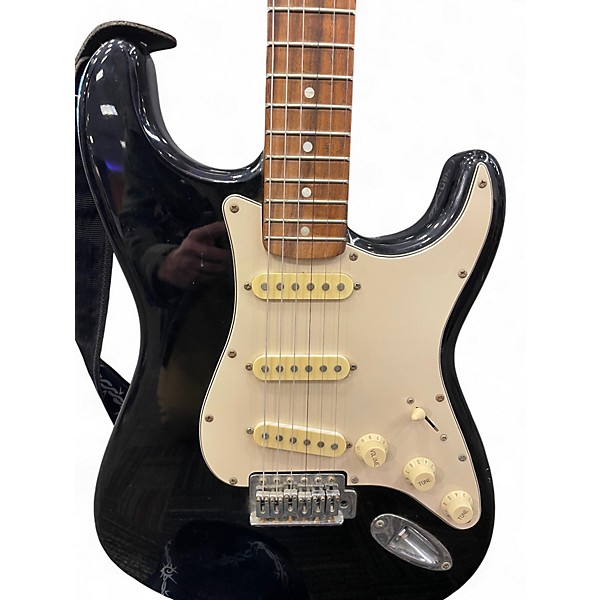Used Squier Standard Stratocaster Black Solid Body Electric Guitar