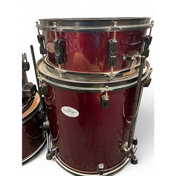 Used Pearl 5 Piece Soundcheck Candy Apple Red Drum Kit