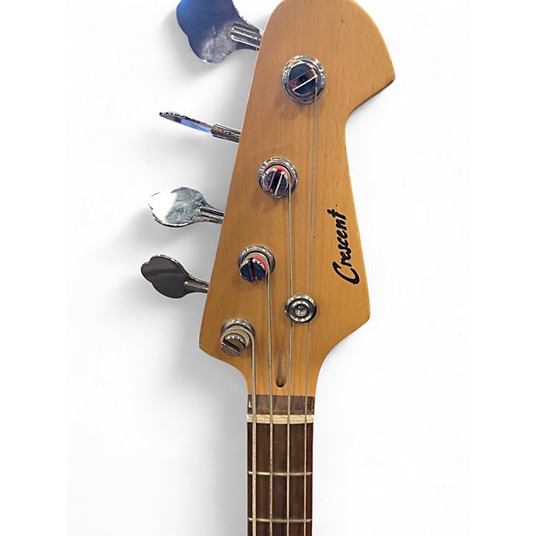 Used Cresent Guitars Bass Guitar Blue Electric Bass Guitar