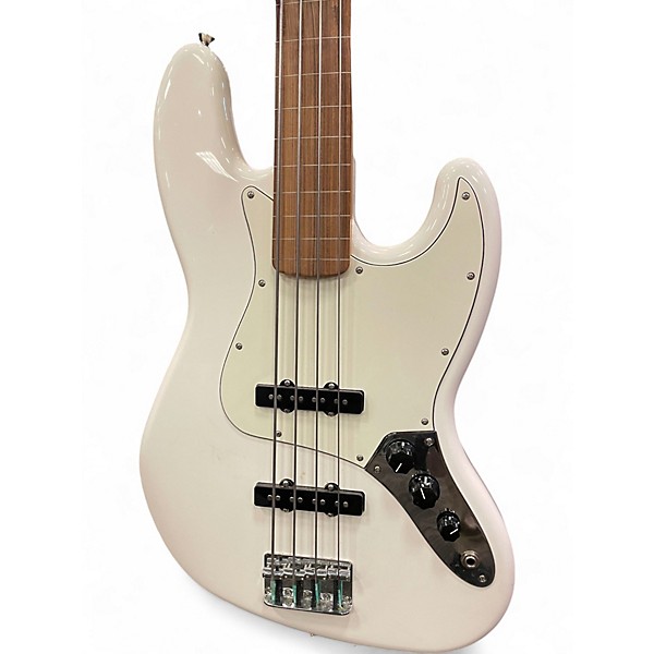 Used Fender Standard Fretless Jazz Bass Alpine White Electric Bass Guitar
