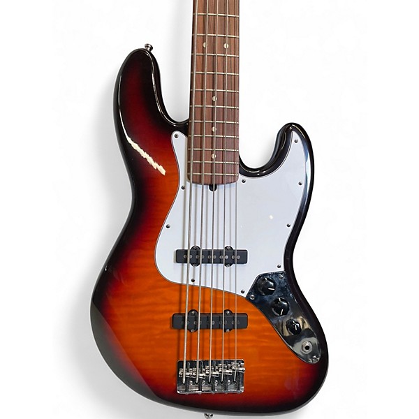 Used Fender American Standard Jazz Bass V 3 Tone Sunburst Electric Bass Guitar