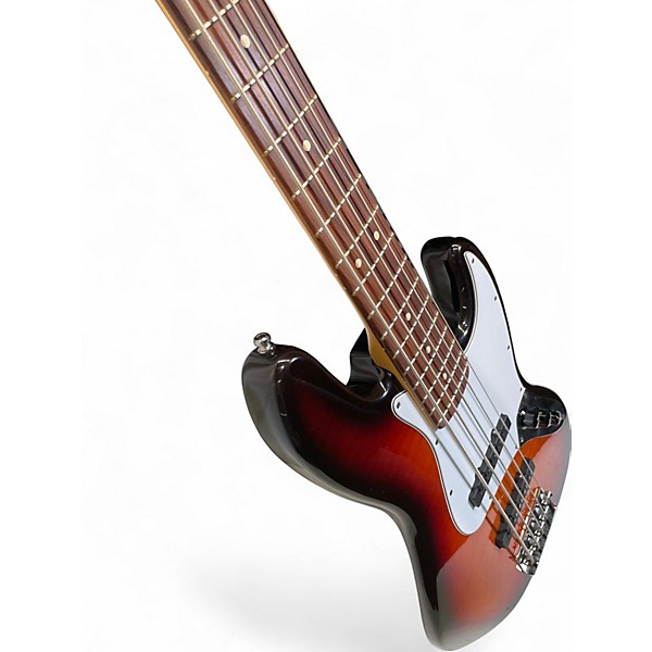 Used Fender American Standard Jazz Bass V 3 Tone Sunburst Electric Bass Guitar
