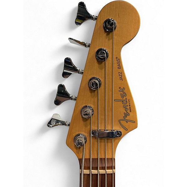 Used Fender American Standard Jazz Bass V 3 Tone Sunburst Electric Bass Guitar