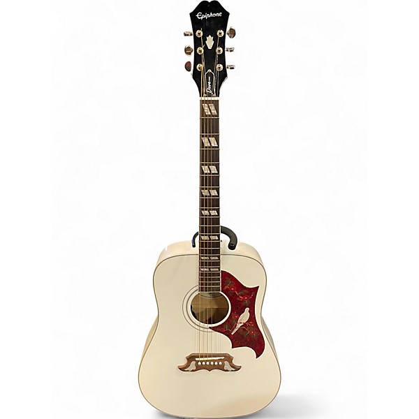 Used Epiphone Dove Pro Alpine White Acoustic Electric Guitar