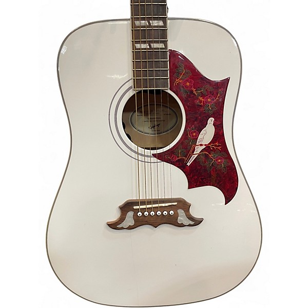 Used Epiphone Dove Pro Alpine White Acoustic Electric Guitar