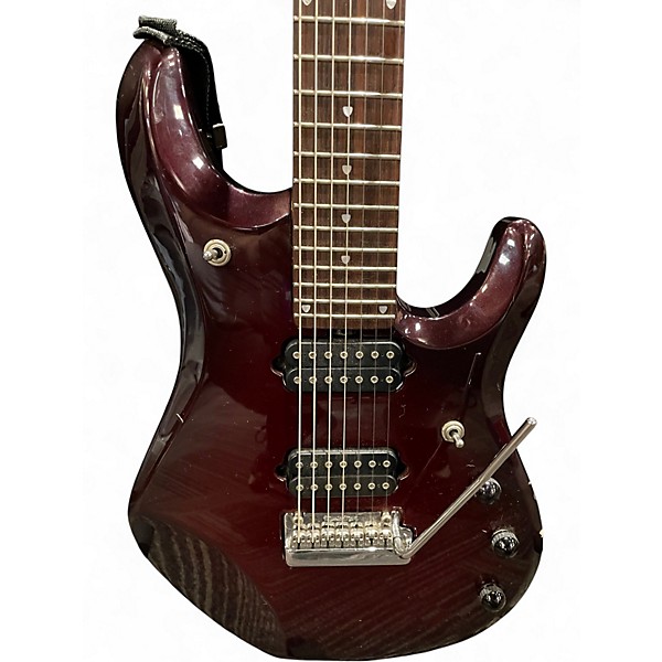 Used Ernie Ball Music Man John Petrucci Signature JP7 Burgandy Solid Body Electric Guitar
