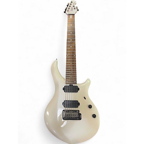 Used Sterling by Music Man JP Majesty 7 Pearl White Solid Body Electric Guitar