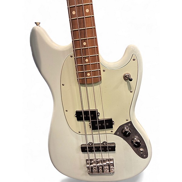 Used Fender Player Mustang Bass PJ Trans White Electric Bass Guitar