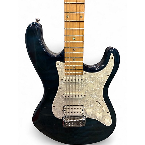 Used Dean Avalanche Blue Quilt Solid Body Electric Guitar