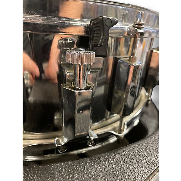 Used Pearl 14in Taiwan Steel Shell Band Snare Drum with Hard Case and Mute Chrome Drum