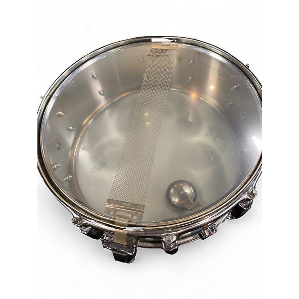 Used Pearl 14in Taiwan Steel Shell Band Snare Drum with Hard Case and Mute Chrome Drum