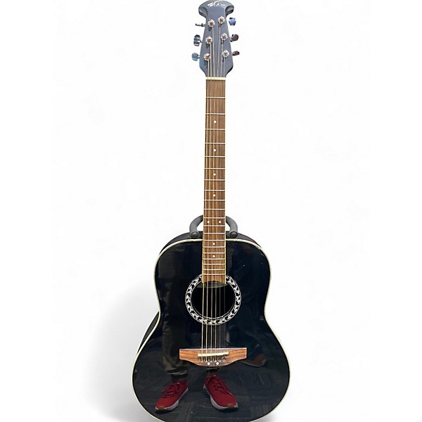 Used 2010 Applause AA21 Black Acoustic Guitar