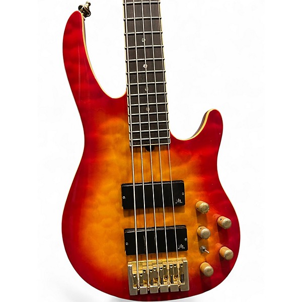 Used Brian Moore Guitars IM5 Cherry Sunburst Electric Bass Guitar