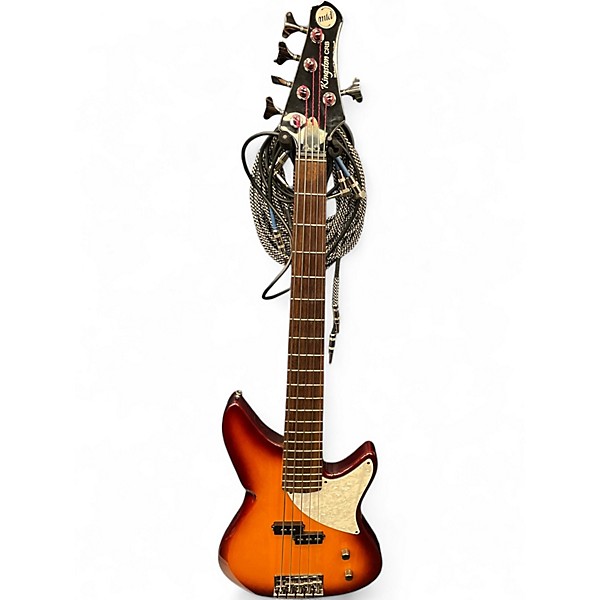 Used Kingston CRB5 2 Tone Sunburst Electric Bass Guitar