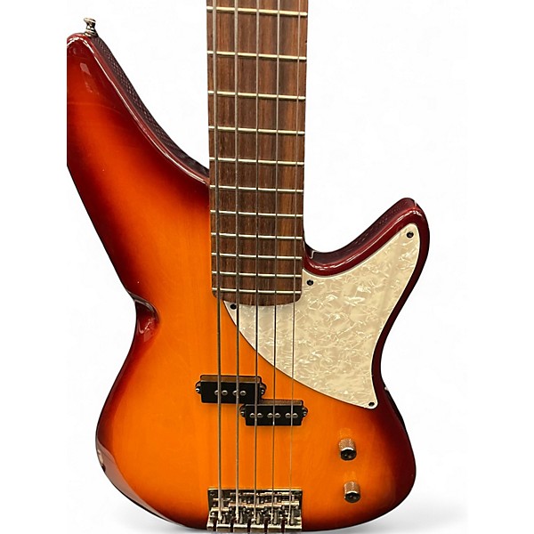 Used Kingston CRB5 2 Tone Sunburst Electric Bass Guitar
