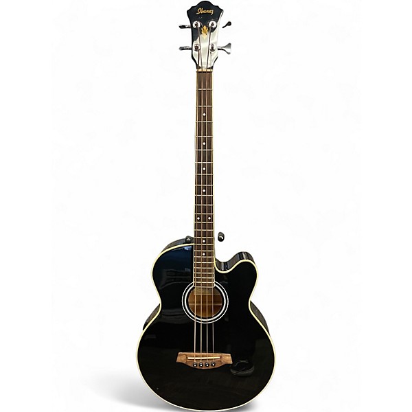 Used Ibanez AEB5E Black Acoustic Bass Guitar