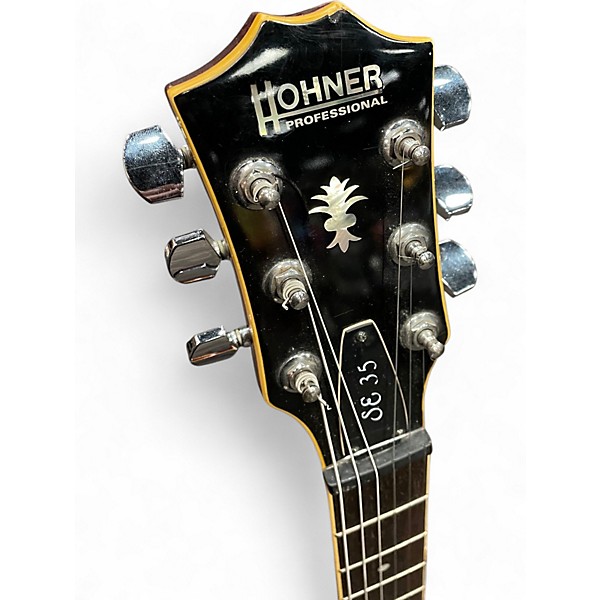 Used Hohner SE 35 Crimson Red Burst Hollow Body Electric Guitar