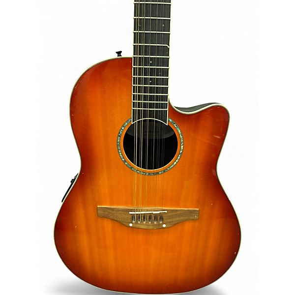 Used Ovation CC245 Celebrity Cherry Sunburst 12 String Acoustic Electric Guitar