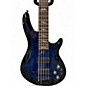 Used Schecter Guitar Research Omen Elite 5 See Thru Blue Burst Electric Bass Guitar