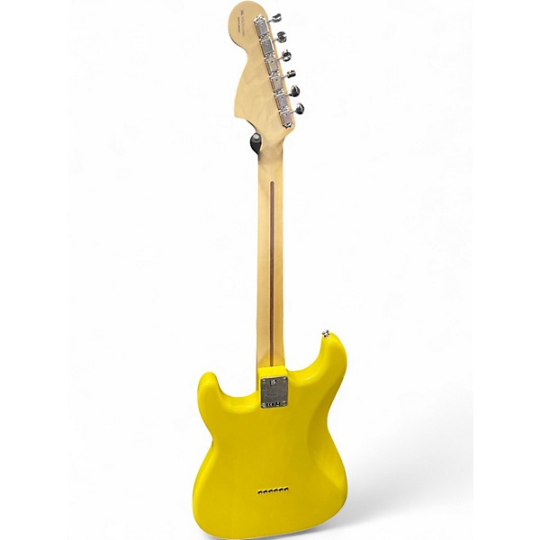 Used Fender Tom Delonge Signature Stratocaster Yellow Solid Body Electric Guitar