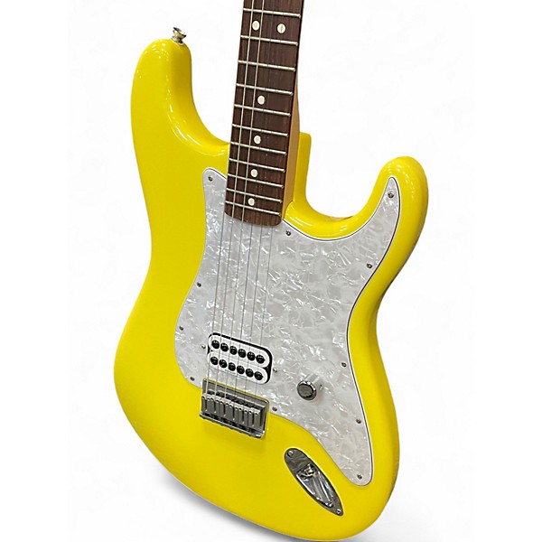 Used Fender Tom Delonge Signature Stratocaster Graffiti Yellow Solid Body Electric Guitar