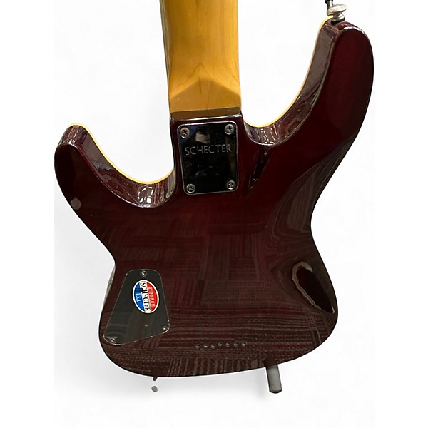 Used Schecter Guitar Research Omen 7 Burgundy Solid Body Electric Guitar