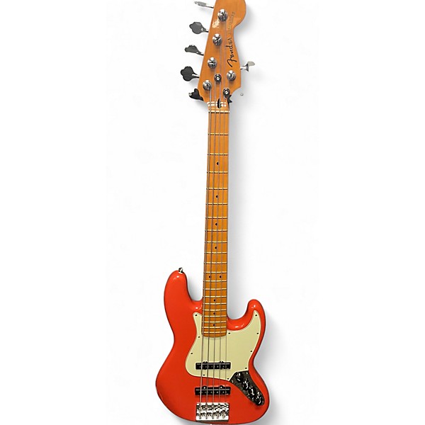 Used Fender Player Plus Jazz Bass V Fiesta Red Electric Bass Guitar