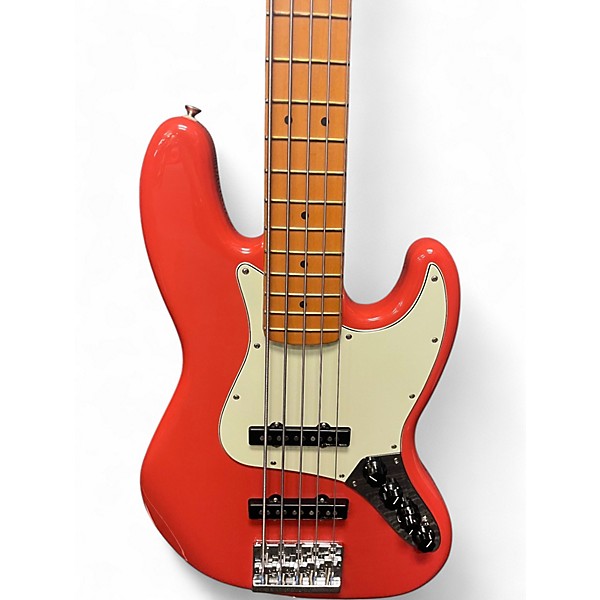 Used Fender Player Plus Jazz Bass V Fiesta Red Electric Bass Guitar