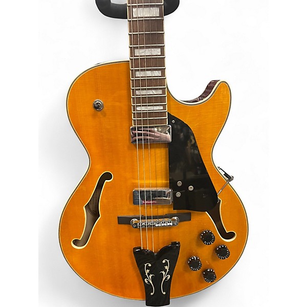 Used Ibanez GB10EM Amber Hollow Body Electric Guitar