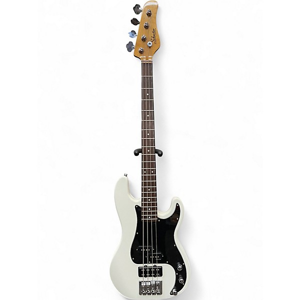 Used 2012 Schecter Guitar Research Model T White Electric Bass Guitar