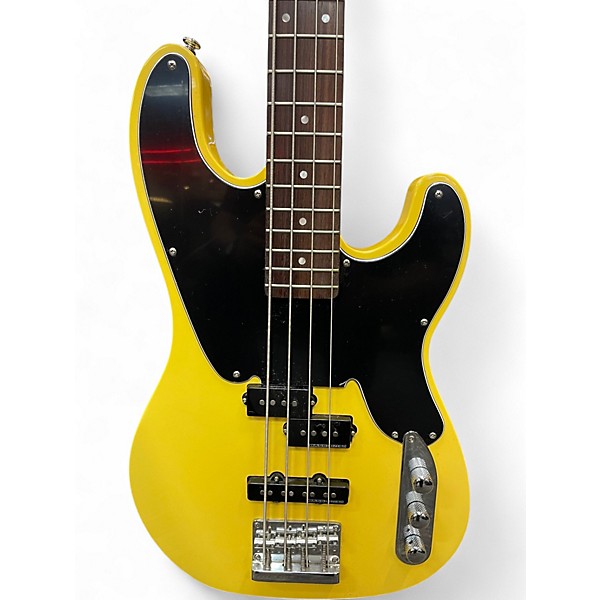 Used 2011 Schecter Guitar Research Model T Vintage Yellow Electric Bass Guitar