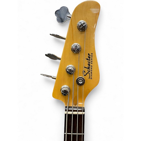 Used 2011 Schecter Guitar Research Model T Vintage Yellow Electric Bass Guitar