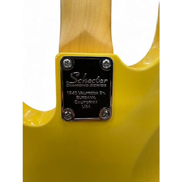 Used 2011 Schecter Guitar Research Model T Vintage Yellow Electric Bass Guitar
