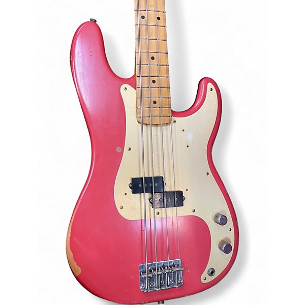 Used 2018 Fender Road Worn 1950S Precision Bass Fiesta Red Electric Bass Guitar