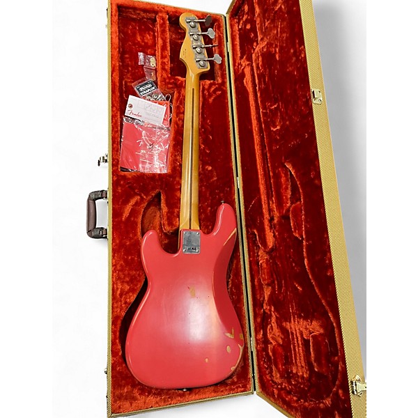 Used 2018 Fender Road Worn 1950S Precision Bass Fiesta Red Electric Bass Guitar