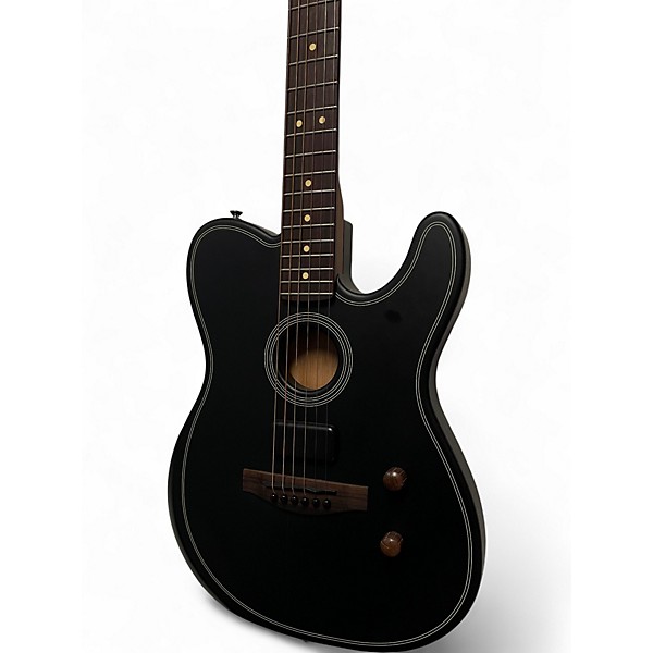 Used Fender Acoustasonic Player Telecaster Black Acoustic Electric Guitar