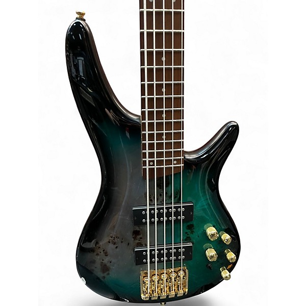 Used Ibanez SR405EPBDX 5 String Tropical Seafloor Burst Electric Bass Guitar